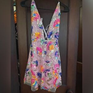 Azazie pink sequin dress